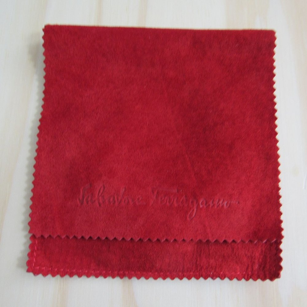 Vintage Salvatore Ferragamo Suede Red Dust Bag 5x5"